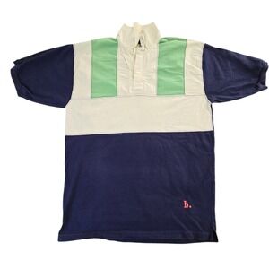 Vintage Mens Basic Edition Polo Shirt Short Sleeve Colorblock‎ 90's Y2K
